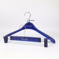 DL447A BYFORE Dark blue transparent male business suit hanger plastic hanger elegant hanger with round hook